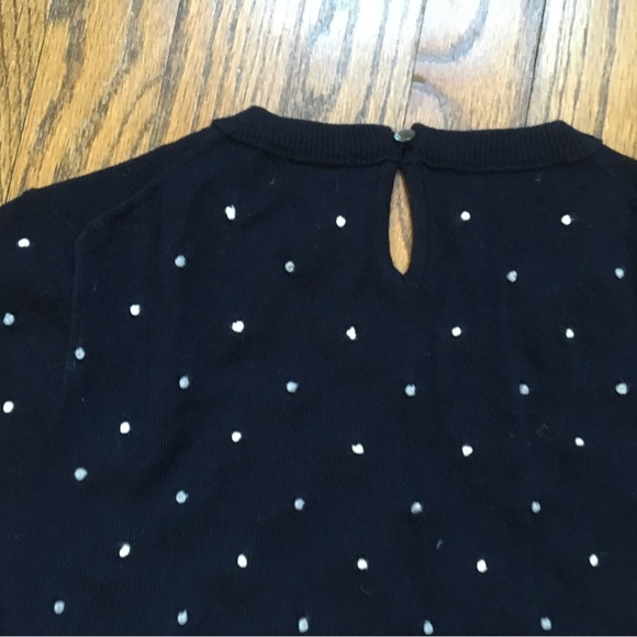 J Crew merino wool navy blue sweater with detail. Size small - Picture 3 of 5